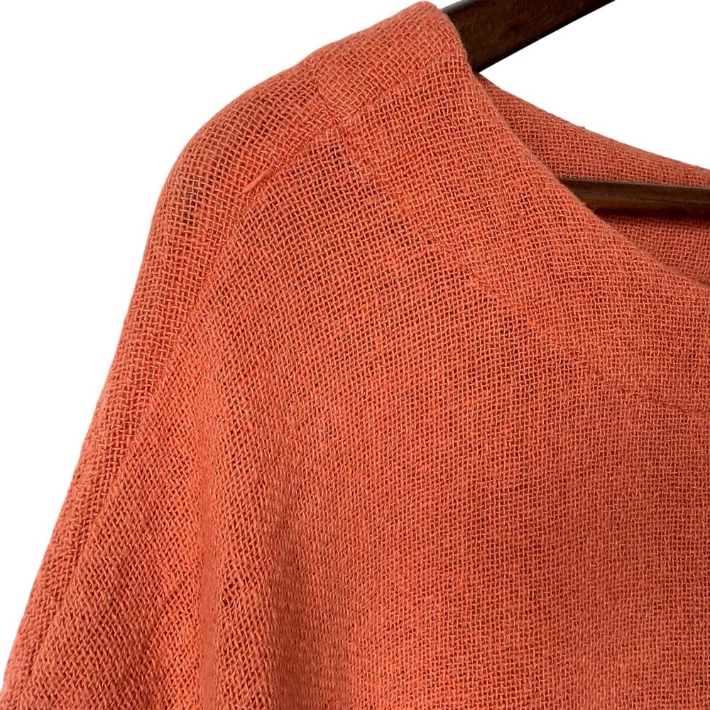Free People Gauze Mesh Tunic Dress Oversized Cinnamon Orange Top L Boho - Picture 4 of 11